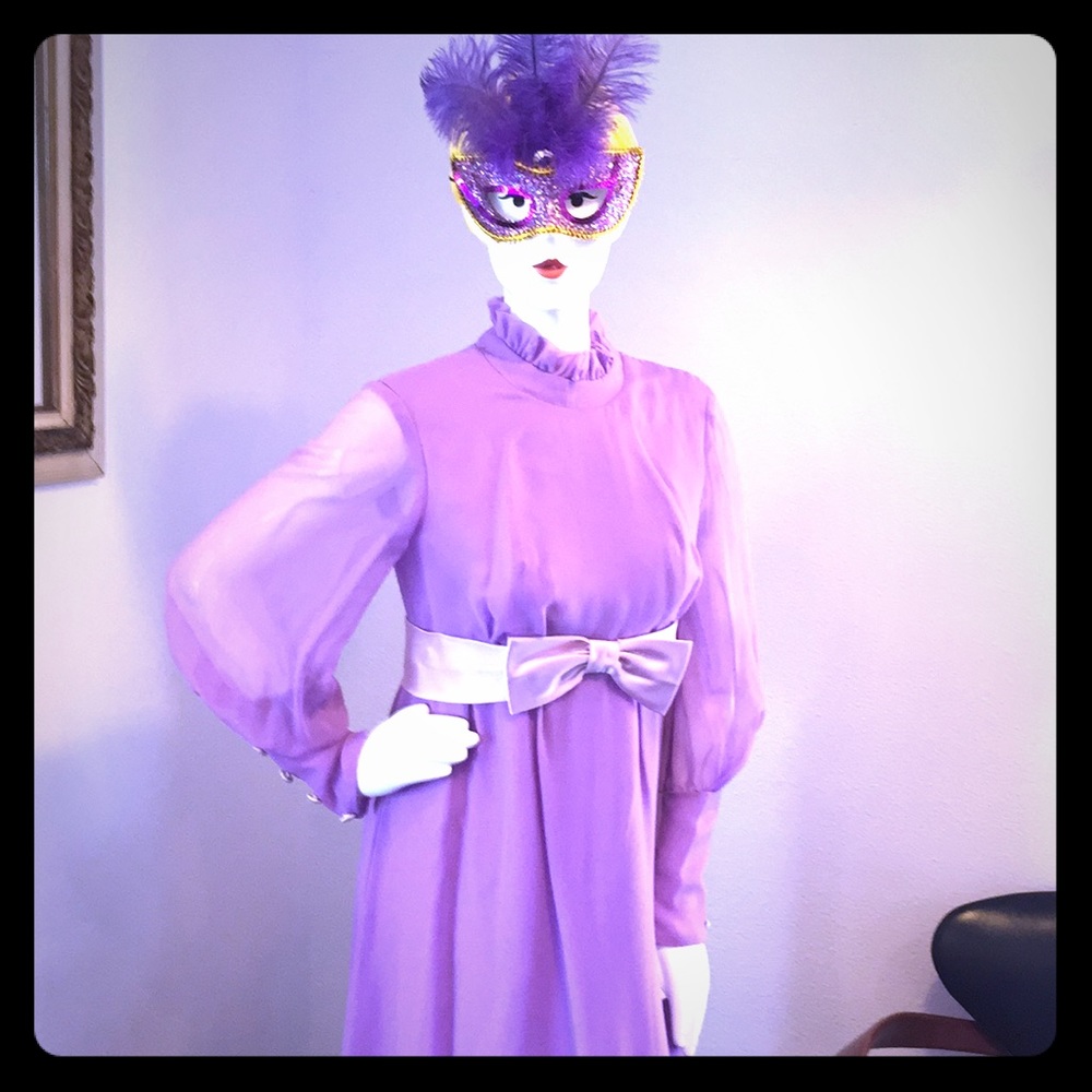 Vintage Lilac Maxi Dress 60s